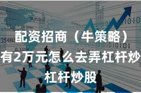 配资招商（牛策略）只有2万元怎么去弄杠杆炒股