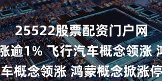 25522股票配资门户网 创业板指涨逾1% 飞行汽车概念领涨 鸿蒙概念掀涨停潮
