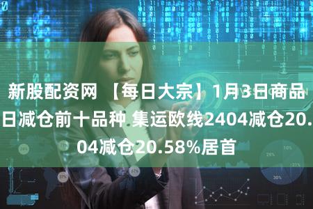 新股配资网 【每日大宗】1月3日商品期货市场日减仓前十品种 集运欧线2404减仓20.58%居首