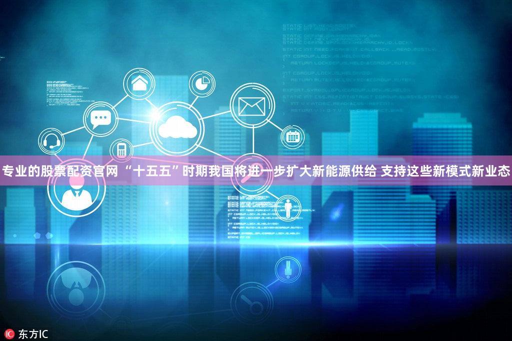 专业的股票配资官网 “十五五”时期我国将进一步扩大新能源供给 支持这些新模式新业态